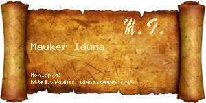 Mauker Iduna névjegykártya